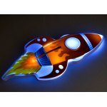 Detská nočná lampa so zvukmi raketa